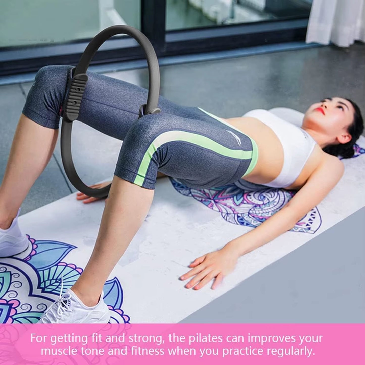 - Ultimate Premium Dual 4-Color Yoga Pilates Ring for Thighs and Legs Fitness - Resistance Circle for Intense Workout Challenge