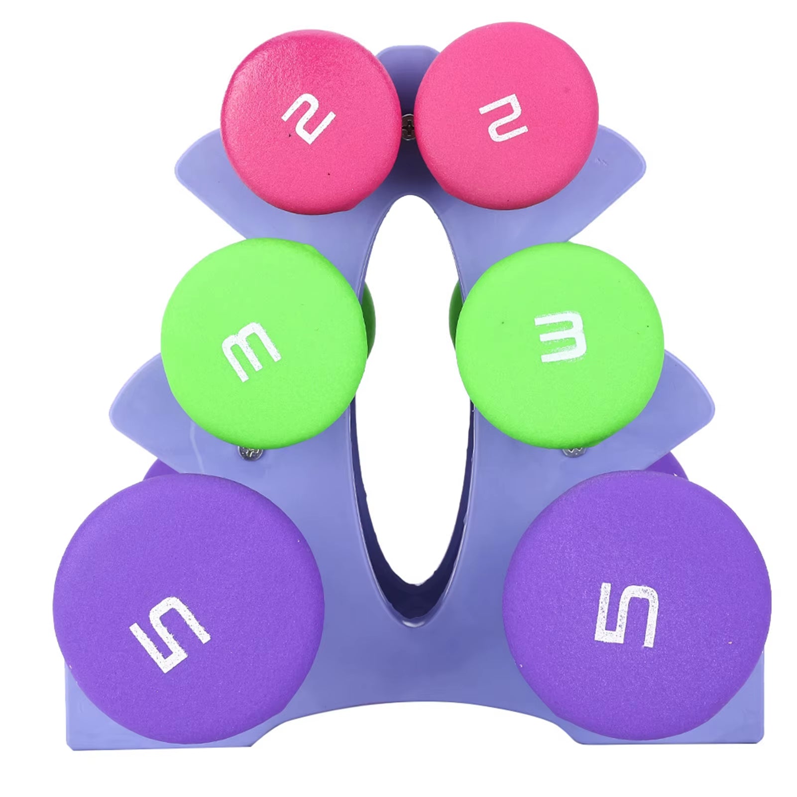 Hand Fitness Weights Set Holder Rack 2Lb 3Lb 5Lb