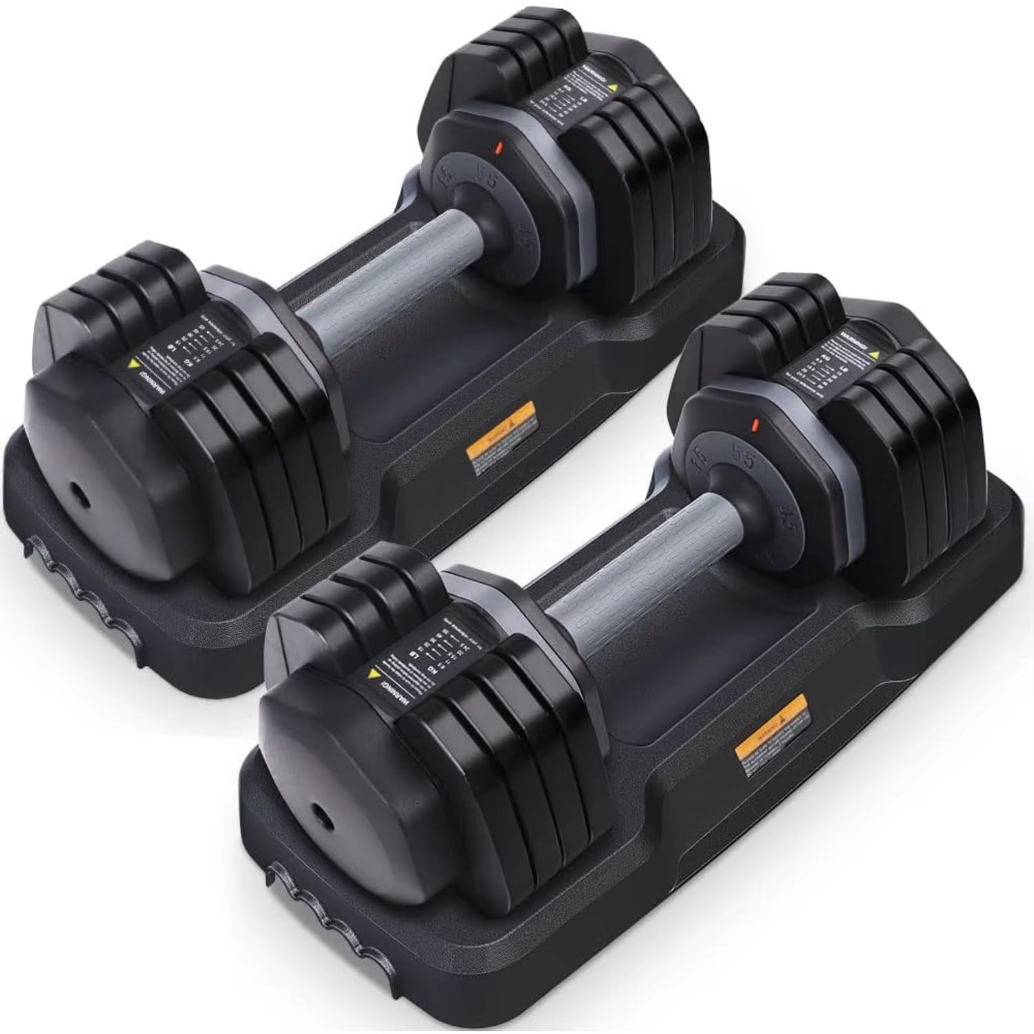 49KG Pair Adjustable Dumbbells, 24.5KG 5-In-1 Dumbbell Set with Anti-Slip Fast Adjust Turning Handle for Body Workout Fitness