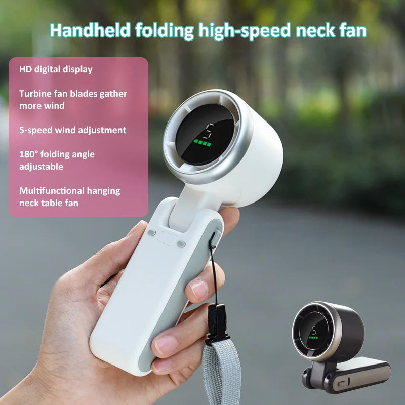 Mini Handheld Portable Folding High-Speed Turbo Fan