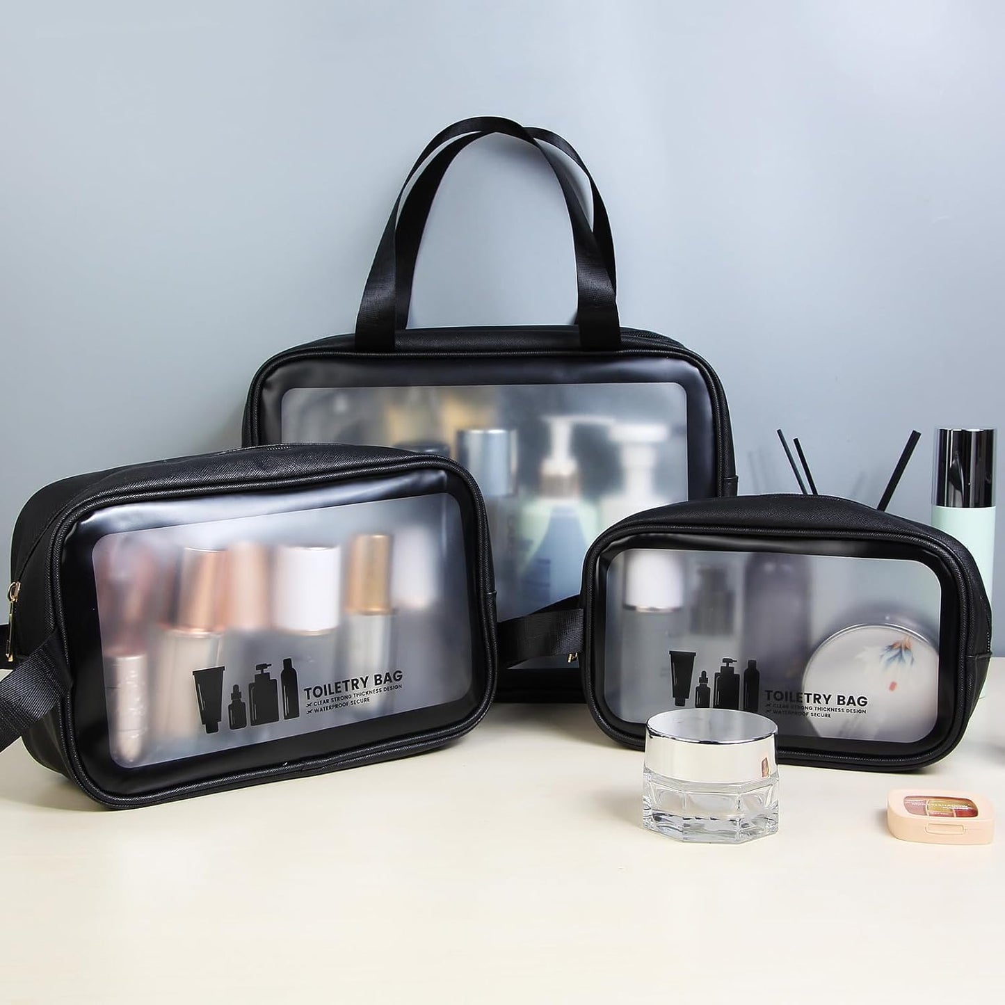 Toiletry Bag  3 PCS Clear Travel Toiletries Bag Wash Bag