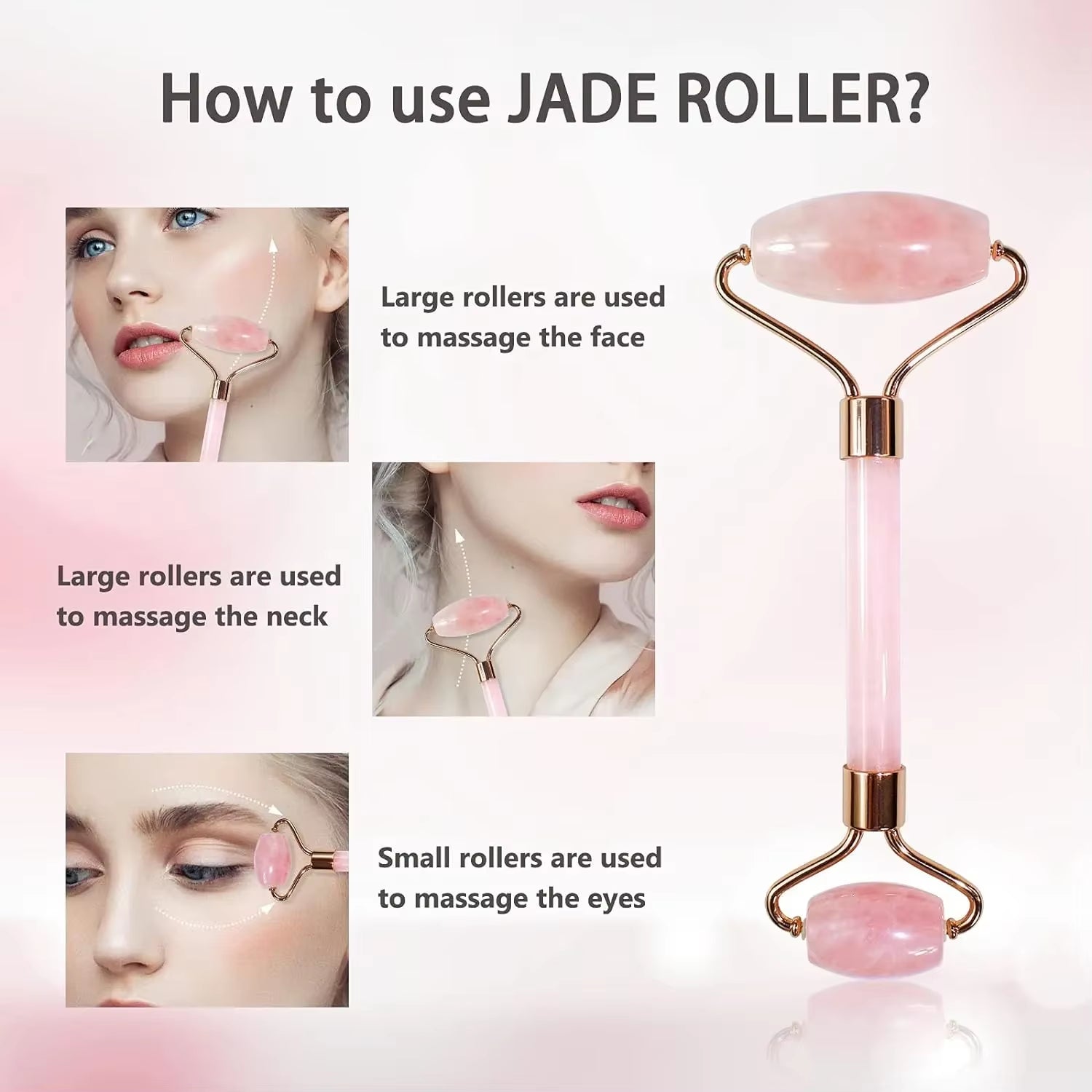 Natural Jade Roller Gua Sha Set Facial Body Massager