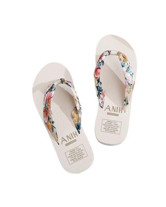 Bohemian Satin Ribbon Flip Flop